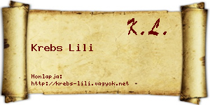 Krebs Lili névjegykártya